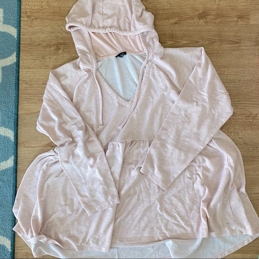Torrid Size 2 Dusty Pink Hi-Lo Babydoll Hoodie